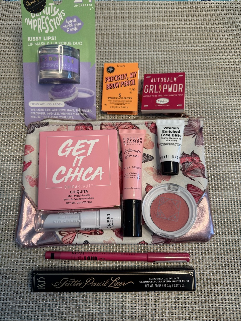 10 Items Makeup Bundle + Butterfly IPSY Bag with OFRA, KVD, Benefit & More!